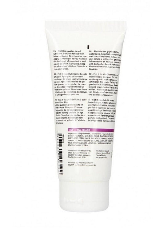 Fist It Anal Relaxer Water Based Lubricant - 100ml/3.38oz