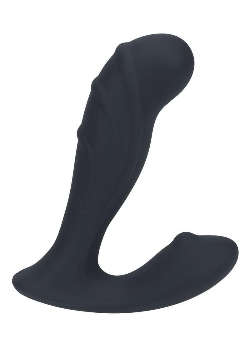 Levelz Ribbed Vibrating Silicone Rechargeable Prostate Stimulator - Black