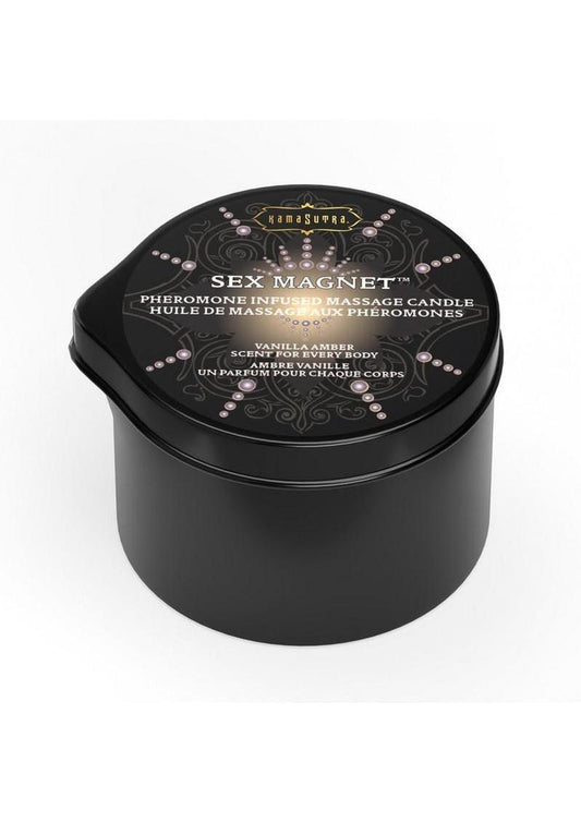 Sex Magnet Pheromone Massage Candle with Pour Spout - Small - Vanilla/Amber - Small
